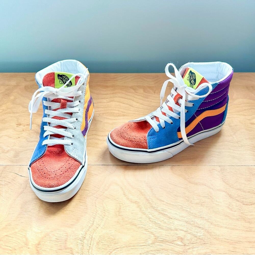 Vans Sk8-Hi Multicolor Suede Sneakers | Youth Size 4 | Near New